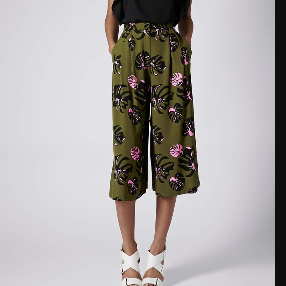 Topshop palm print culotte